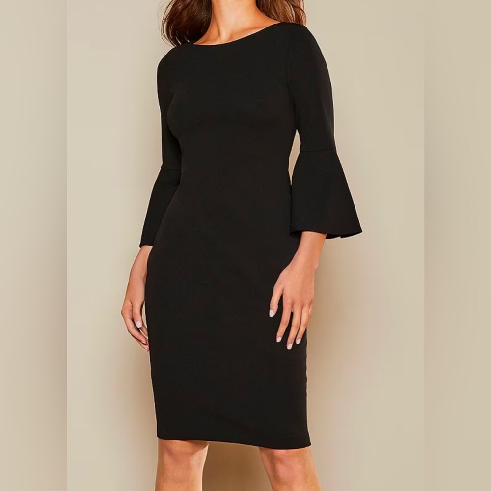 NWT Calvin Klein 3/4 Bell Sleeve Sheath Dress - Picture 2 of 9